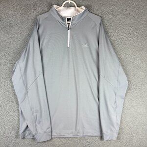 Deolax Mens Pullover XXXL Quarter Zip Gray Long Sleeve Performance